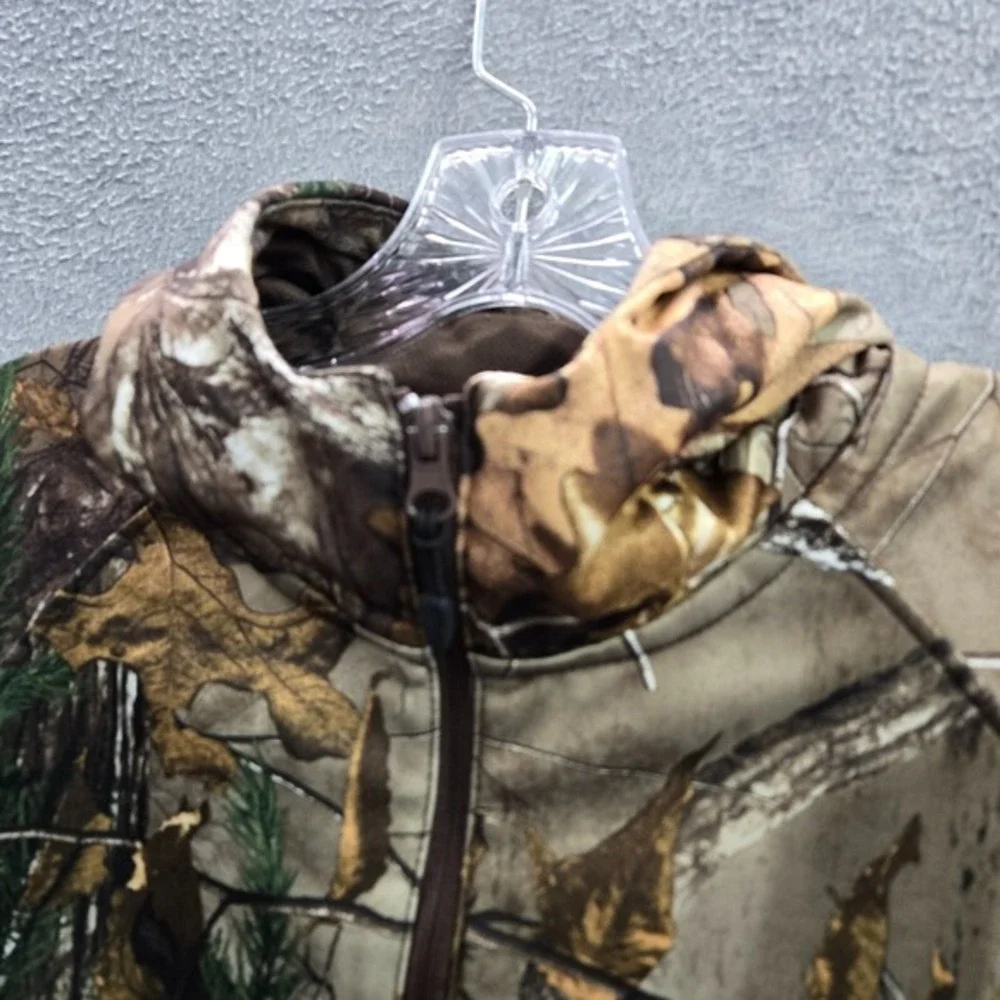 Gamehide Men Sweatshirt Large Brown Camo 1/2 Zip Hoodie Fleece Pullover - Picture 4 of 9